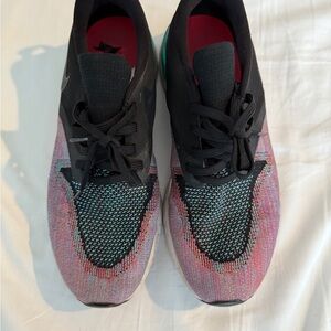 Nike Women’s Odyssey React 2 Flyknit. Black/Hyper Jade-Ember Glow-Sapphire.